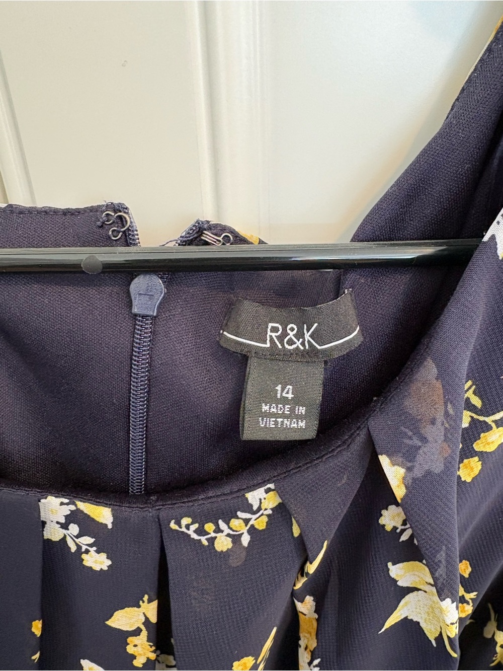 R&K Navy Maxi Dress with White and Yellow Floral Print - Picture 3 of 4